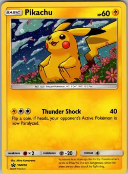 Pikachu - SM206 Holo Promo Sun & Moon Promo Pokemon Near Mint - Image 1