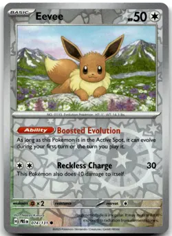 Eevee 074/131 Common Prismatic Evolutions Pokemon Reverse Holo Near Mint - Image 1