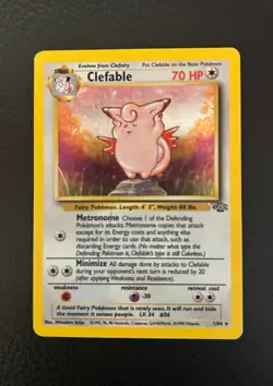 Pokemon Clefable 1/64 Holo Rare Jungle Set WOTC Vintage 1999 LP+ - Image 1