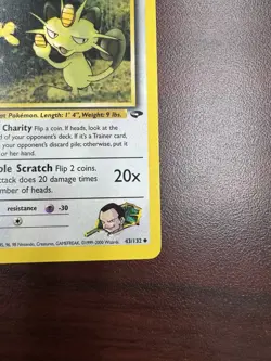 Giovanni's Meowth 43/132 1st Edition Gym Challenge Pokemon Card LP+ - Image 5