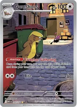 Pokemon TCG - Mega Evolution- Gumshoos 153/132 Illustration Rare Holo - NM - Image 1