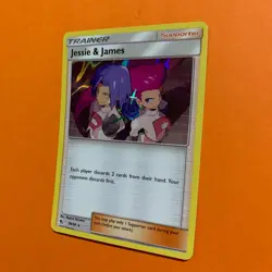 Jessie & James Holo Rare 58/68 Near Mint Hidden Fates - Pokemon Card TCG Brock - Image 3