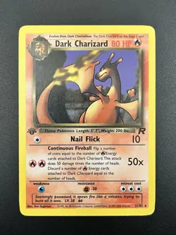 1st Edition Dark Charizard 21/82 Non-Holo Rare Pokemon Card LP+ - Image 1