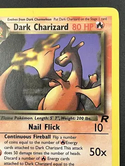 1st Edition Dark Charizard 21/82 Non-Holo Rare Pokemon Card LP+ - Image 3