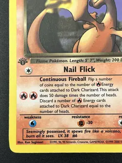 1st Edition Dark Charizard 21/82 Non-Holo Rare Pokemon Card LP+ - Image 4