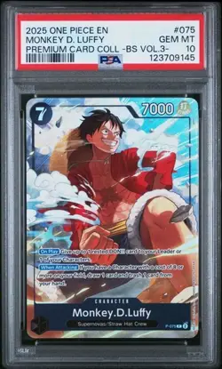 Monkey D. Luffy P-075 - One Piece Premium Card Collection Vol. 3 - PSA 10 - Image 1