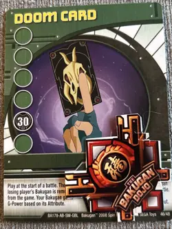 Bakugan Gundalian Invaders Doom Card 🟢 Green Ability 46/48 Darkus +30 - Image 1