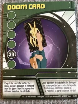 Bakugan Gundalian Invaders Doom Card 🟢 Green Ability 46/48 Darkus +30 - Image 2