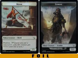 MONK \ ZOMBIE TOKEN ** FOIL ** #01/05 - March of the Machine - NM MTG - Image 1