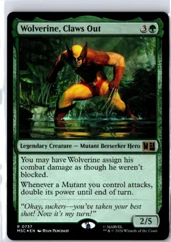 Wolverine, Claws Out 737 Commander: Marvel Super Heroes MTG Foil NM - Image 1