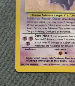 Pokemon TCG Gengar 5/62 Fossil Holo Vintage - LP - Image 3
