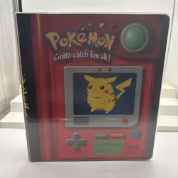 Vintage 1999 Pokemon Pikachu And Meowth Binder 3 Ring - Image 1