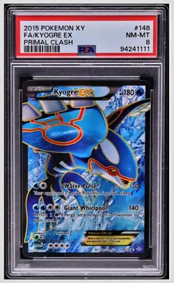 2015 😺 PSA 8 FA / Kyogre EX Pokemon XY Primal Clash #148 - Image 1