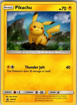 Pikachu - SM183 Holo Promo Sun & Moon Promo Pokemon Near Mint - Image 1