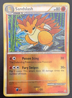 Pokemon TCG Sandslash 29/123 HeartGold & SoulSilver Reverse Holo LP - Image 1