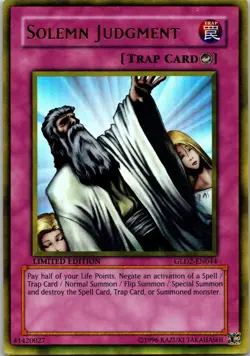 Yugioh Solemn Judgment GLD2-EN044 Limited Edition Ultra Rare NM - Image 1