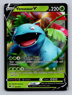 Venusaur V 001/073 Holo V Rare Champion's Path Pokemon Near Mint - Image 1