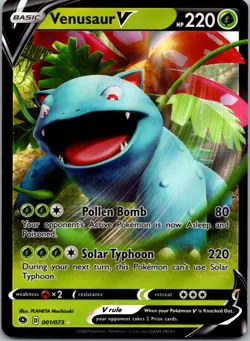 Venusaur V 001/073 Holo V Rare Champion's Path Pokemon Holo Near Mint - Image 1
