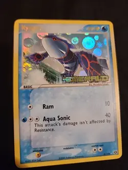 Kyogre 6/106 EX Emerald Pokemon Card Reverse Holo Emerald Stamp Light Play LP - Image 2