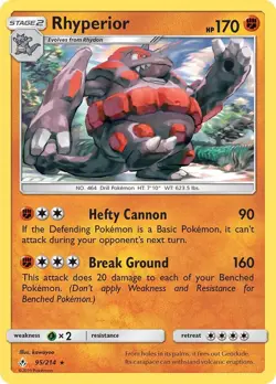 Rhyperior 95/214 SM - Unbroken Bonds Pokemon Card NM - Image 1