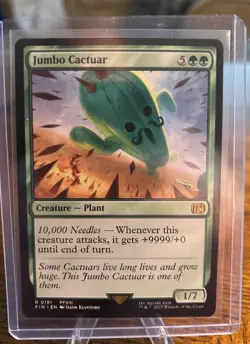 MTG Magic the Gathering Jumbo Cactuar Card Regular Rare, Final Fantasy - Image 1