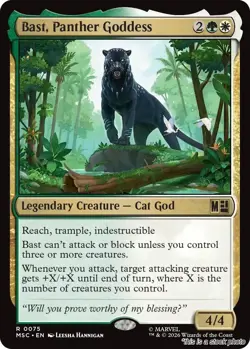 MTG Bast, Panther Goddess Card #75 Commander: Marvel Super Heroes NM Magic - Image 1