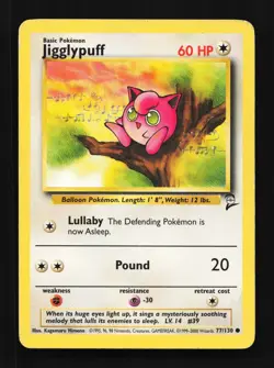 Jigglypuff 77/130 HP Base Set 2 English Pokemon Card TCG - Image 1
