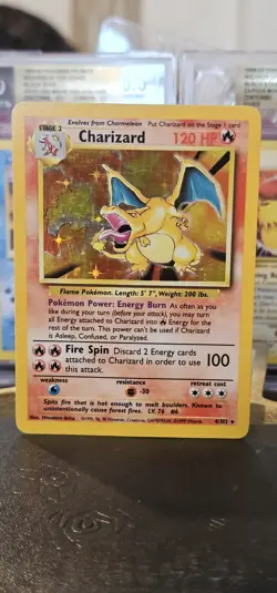 Charizard 4/102 Base Set WOTC 1999 Pokemon Card Holo Unlimited LP+/Excellent - Image 1