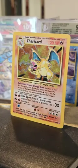 Charizard 4/102 Base Set WOTC 1999 Pokemon Card Holo Unlimited LP+/Excellent - Image 3