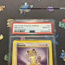 1st Edition Italian Meowth 56/64 PSA 10 -Vintage Pokemon Card- Jungle LOW POP 14 - Image 3