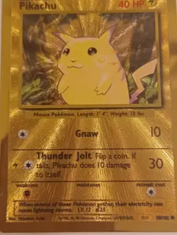 1995 Pikachu Gnaw Pokemon Card 58/102 Rare 40 HP -Never Played - Image 3