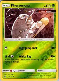 Pheromosa 11/131 Rare Forbidden Light Pokemon Reverse Holo Moderately Played - Image 1