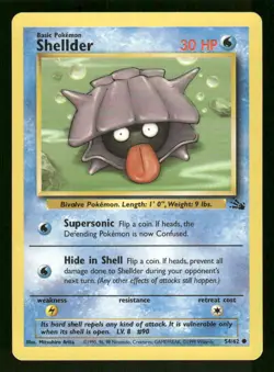 Shellder 54/62 Common Fossil Pokemon Unlimited Lightly Played - Image 1