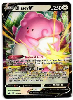 Blissey V 119/198 - 🌊 Chilling Reign V Rare Pokemon TCG Holo 🖤 - LP - Image 1