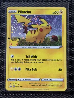 Pikachu SWSH039 Pokemon Card TCG Black Star Promo Holo - Image 1