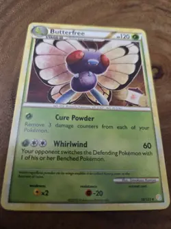 Pokemon TCG Butterfree 16/123 HeartGold SoulSilver 2010 Regular Rare LP Komiya - Image 2