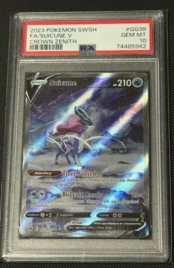 Pokemon Crown Zenith Suicune V Full Art PSA 10 Gem Mint - Image 1