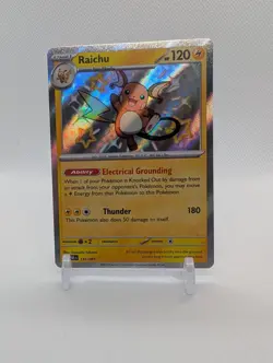 Pokemon TCG Raichu Card Paldean Fates 132/091 Baby Shiny - Image 1