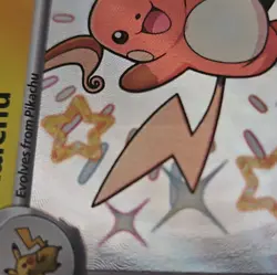 Pokemon TCG Raichu Card Paldean Fates 132/091 Baby Shiny Print lines - Image 3