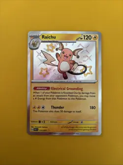 Pokemon TCG Raichu Card Paldean Fates 132/091 Baby Shiny NM - Image 1