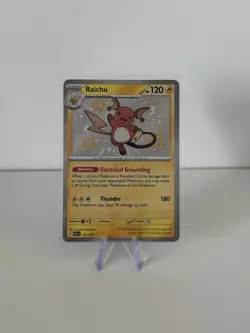 Pokemon TCG Card Raichu 132/091 Sv: Paldean Fates Baby Shiny NM - Image 1