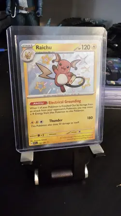 Pokemon TCG Raichu Scarlet Violet Paldean Fates Holo Card 132/091 Baby Shiny - Image 1