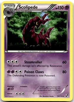 Scolipede 54/114 Black and White Pokemon Card NM - Image 1