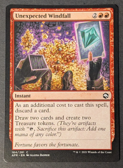 MTG Card - 1x Unexpected Windfall - Adventures in the Forgotten Realms -NM Magic - Image 1