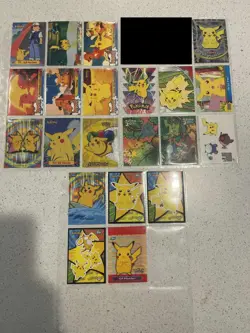 Pokemon Topps cards pikachu big lot inluding die cut, misprint, clear card - Image 1