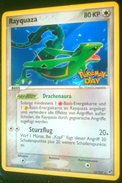 Pokemon Rayquaza 22/107 EX Deoxys | Pokemon Day 2005 Stamp | Germany Exclusive - Image 2