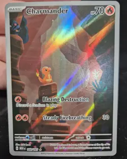 Pokemon Card Charmander 168/165 151 Holo MEW English Illustration Rare LP 2023 - Image 3