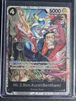 Bandai Mr.2.Bon.Kurei (Bentham) Foil SR Alt Art OP14-091 English - Image 1