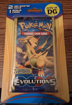 Pokemon DG Hanging Blister Pack 2 - 3 Card Mini Boosters 1 Bonus Card EVOLUTIONS - Image 1