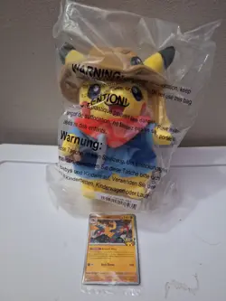 SEALED Pokemon Exclusive Chicago Field Museum Promo Card+Pikachu Plush Keychain - Image 1